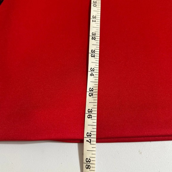 Calvin Klein Dress Womens 10 Red Black Floral Velvet Scuba Mini Office Party - Picture 12 of 13